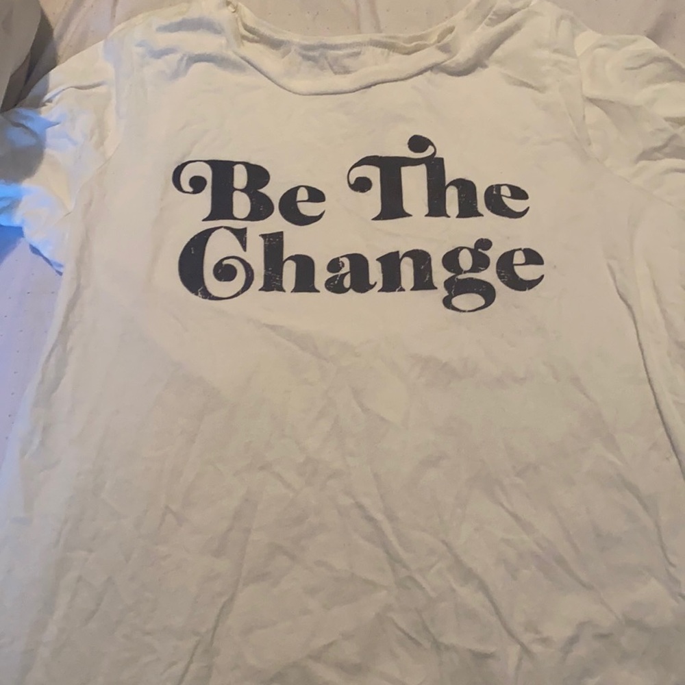 XL Be the Change White T/shirt size